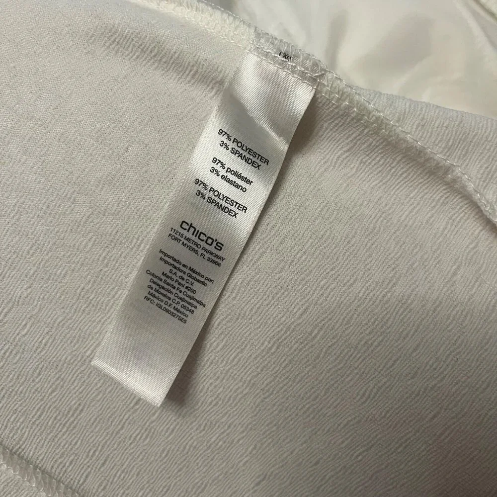 Chics Blazer Jacket Gold Zipper Cream White Size 0 - Picture 5 of 6